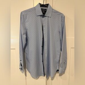 WRK Men's Blue Patterned Shirt